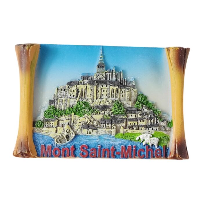 mont saint michel france fridge magnet – historic island landmark travel gift & rustic whiteboard decor