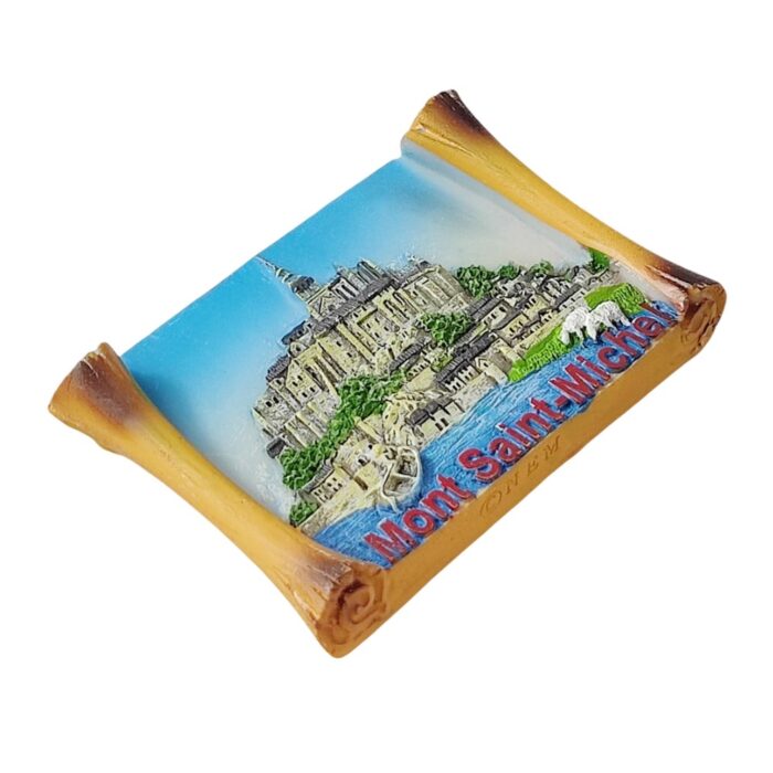 mont saint michel france fridge magnet – historic island landmark travel gift & rustic whiteboard decor