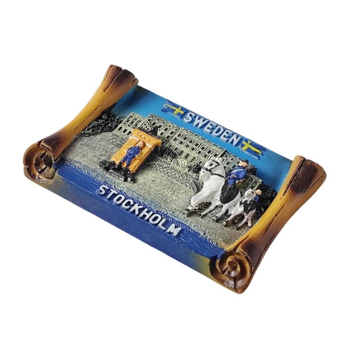stockholm sweden fridge magnet – royal guard parade design travel souvenir & nordic refrigerator decor