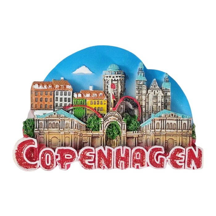 copenhagen denmark fridge magnet – colorful scandinavian cityscape travel souvenir for nordic decor