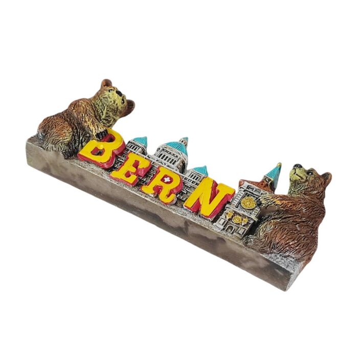 bern switzerland fridge magnet – twin bears & historic dome travel souvenir gift for swiss heritage lovers