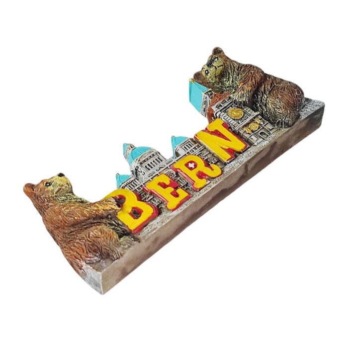 bern switzerland fridge magnet – twin bears & historic dome travel souvenir gift for swiss heritage lovers