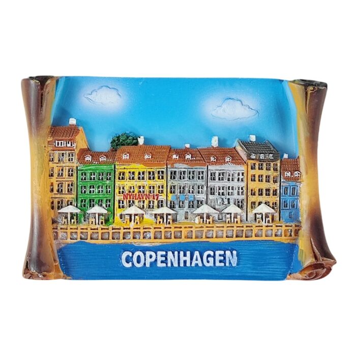 copenhagen denmark fridge magnet – nyhavn waterfront color houses souvenir for scandinavian decor