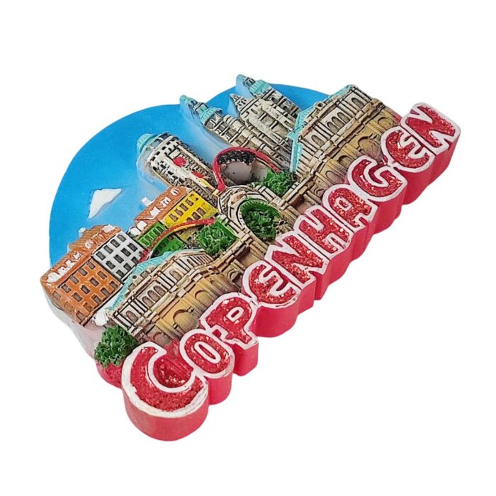 copenhagen denmark fridge magnet – colorful scandinavian cityscape travel souvenir for nordic decor
