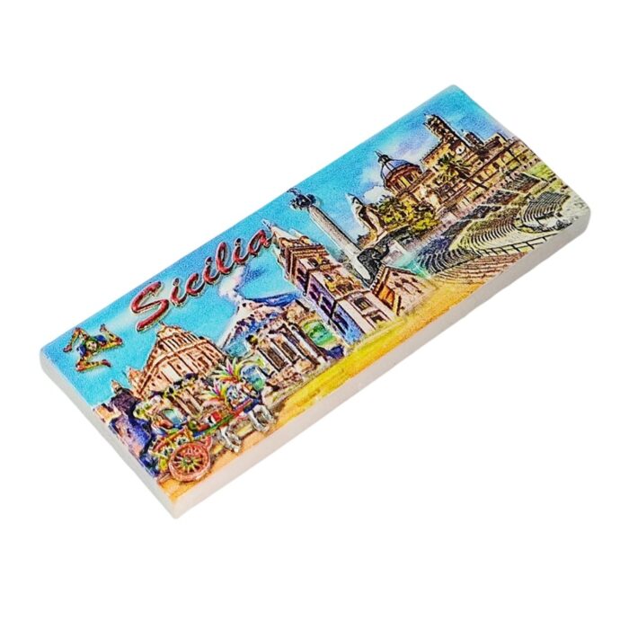 sicilia landmarks italy fridge magnet vintage travel souvenir & home whiteboard accessory