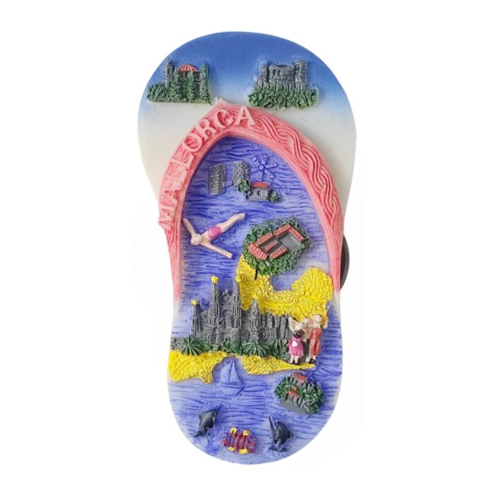 mallorca spain flip flop map fridge magnet island travel souvenir & playful whiteboard decor