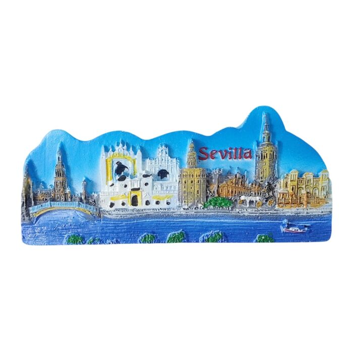 sevilla spain skyline fridge magnet andalusian travel souvenir & scenic whiteboard decor