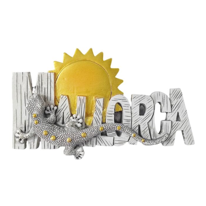 mallorca sun gecko fridge magnet spain summer travel souvenir & stylish whiteboard decoration