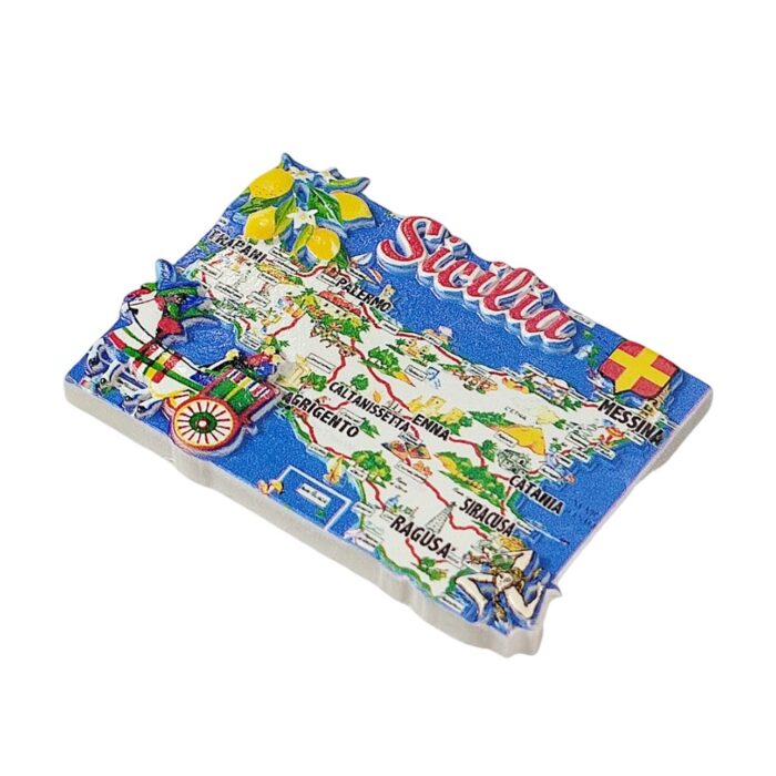 sicilia italy detailed map fridge magnet traditional travel souvenir gift & whiteboard ornament