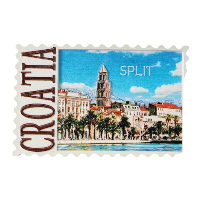 croatia split postage stamp style fridge magnet adriatic travel souvenir & vintage whiteboard decoration