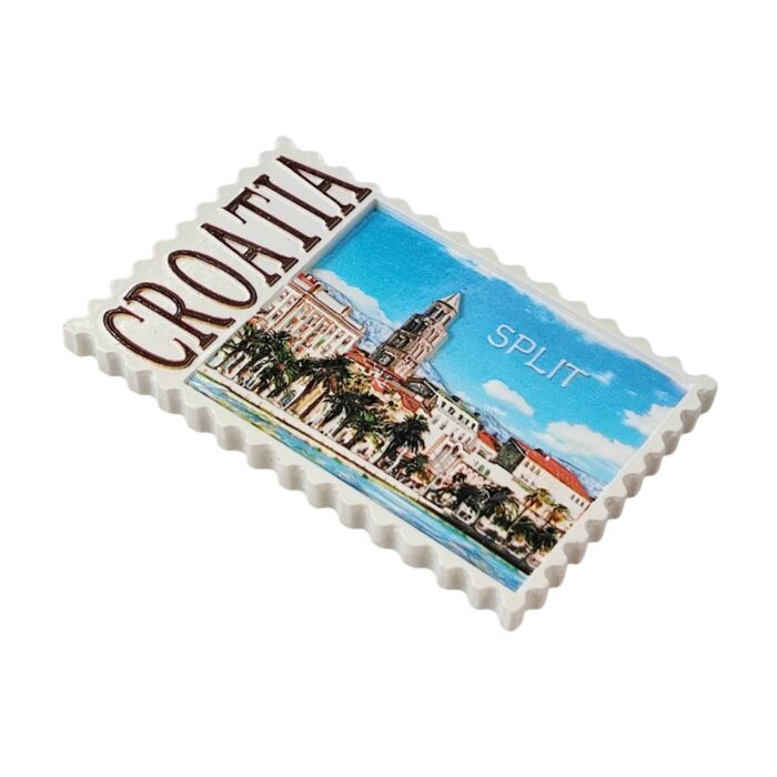 croatia split postage stamp style fridge magnet adriatic travel souvenir & vintage whiteboard decoration
