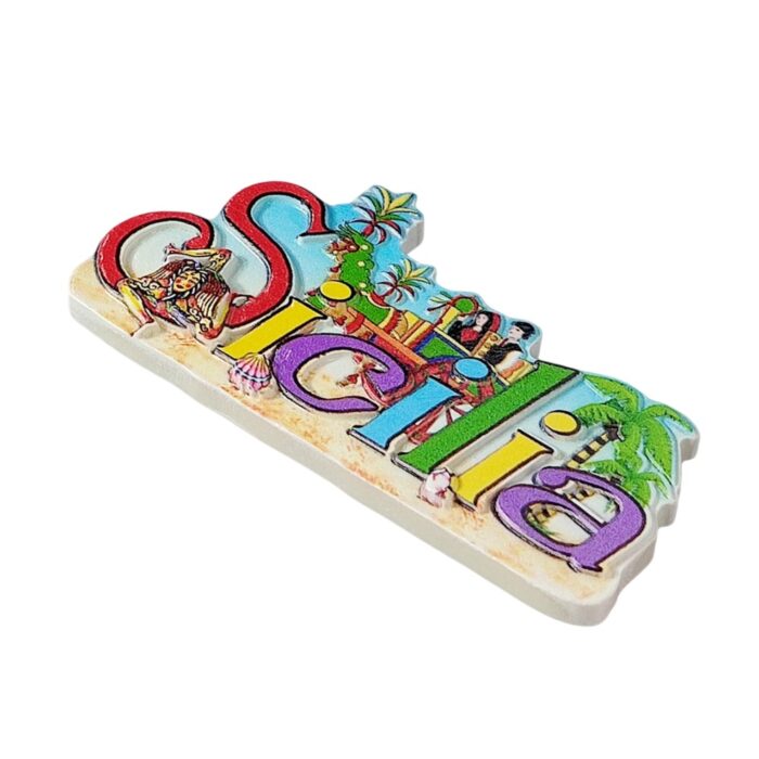 sicilia letter style fridge magnet italy colorful travel souvenir & beach whiteboard decoration