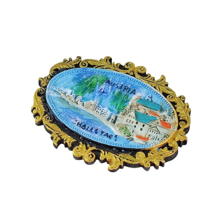 hallstatt austria vintage frame fridge magnet alpine travel souvenir gift & classic whiteboard decor