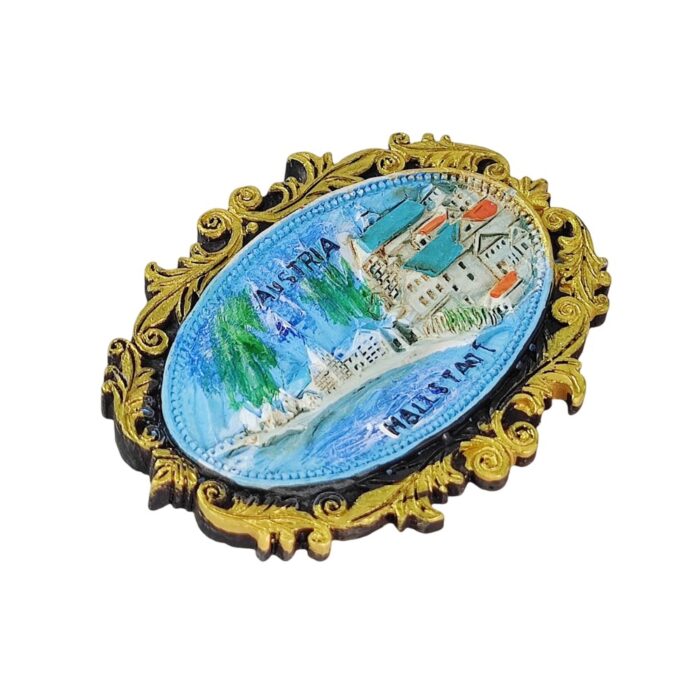 hallstatt austria vintage frame fridge magnet alpine travel souvenir gift & classic whiteboard decor