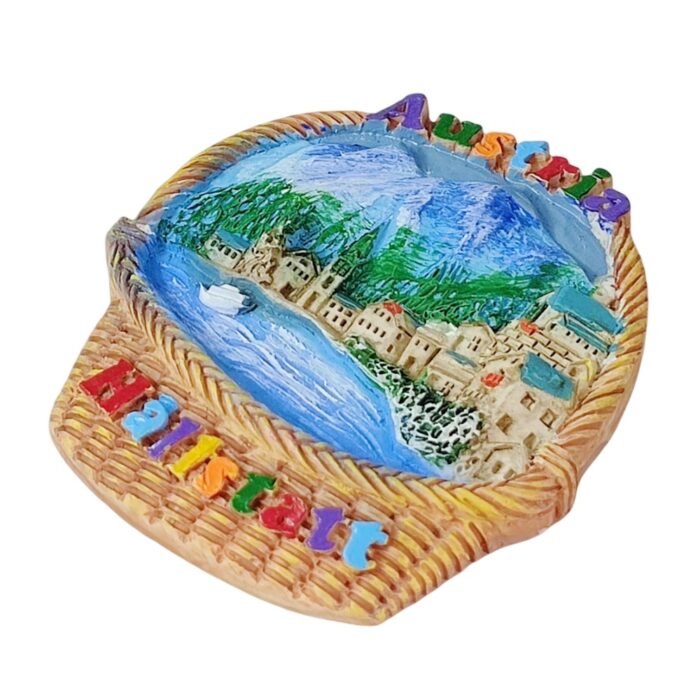 hallstatt austria basket style fridge magnet charming lake village travel souvenir & whiteboard gift
