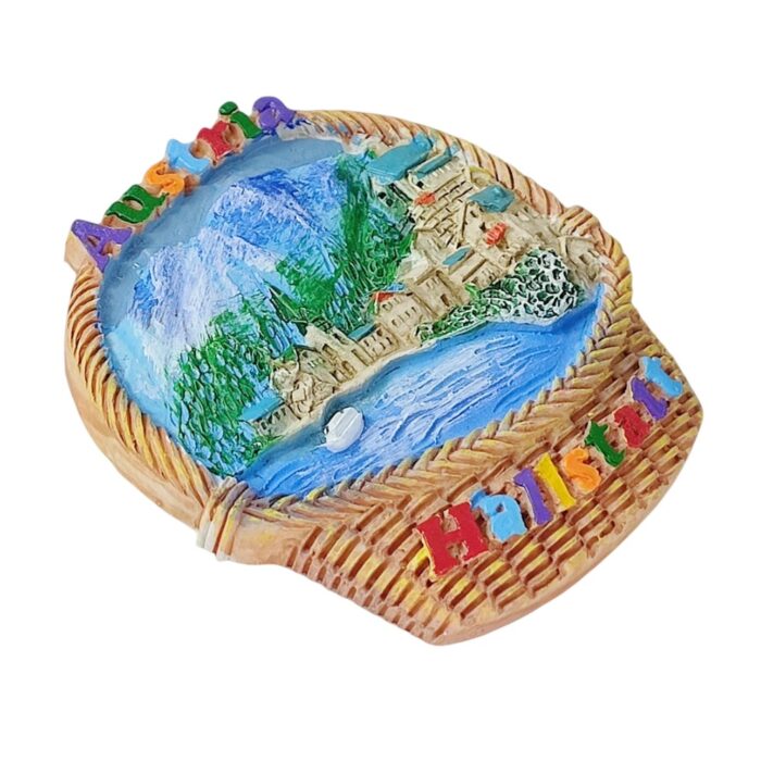 hallstatt austria basket style fridge magnet charming lake village travel souvenir & whiteboard gift
