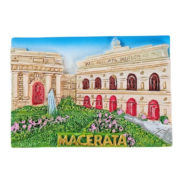 macerata italy travel souvenir fridge magnet historic architecture city gift & memo board decor