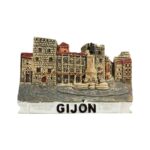 gijón spain fridge magnet – historic town square souvenir & northern spain travel memento
