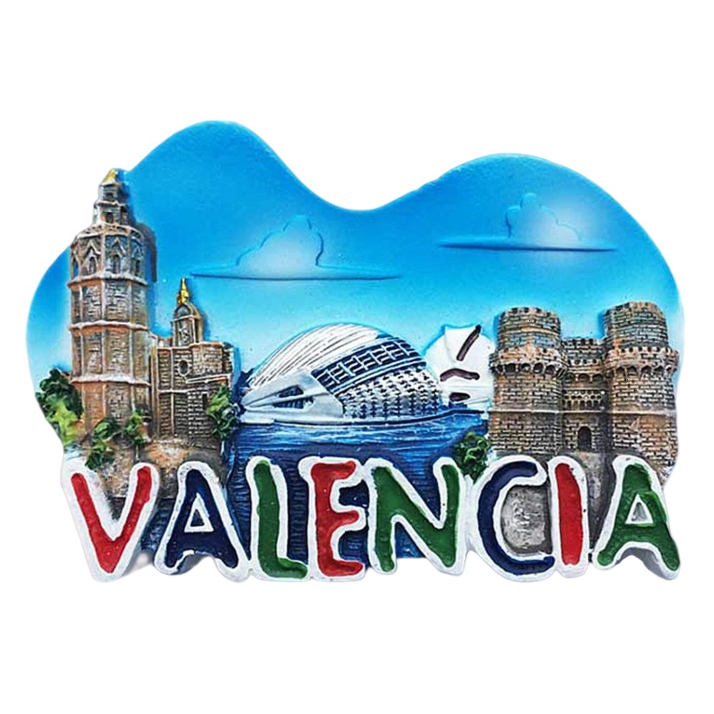 valencia spain fridge magnet city of arts landmark travel souvenir & modern fridge decor