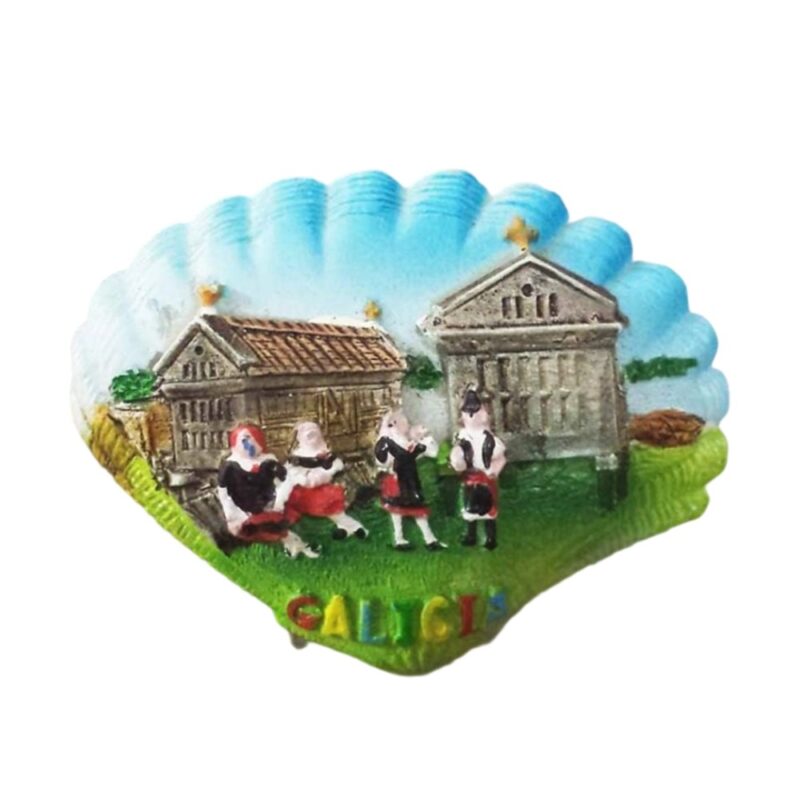 galicia spain fridge magnet folk festival shell design gift & countryside cultural decoration