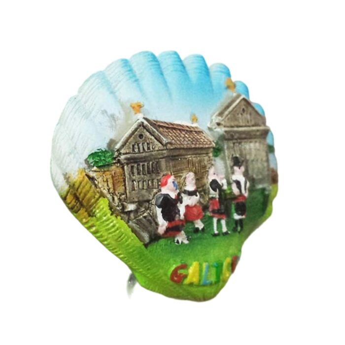 galicia spain fridge magnet folk festival shell design gift & countryside cultural decoration