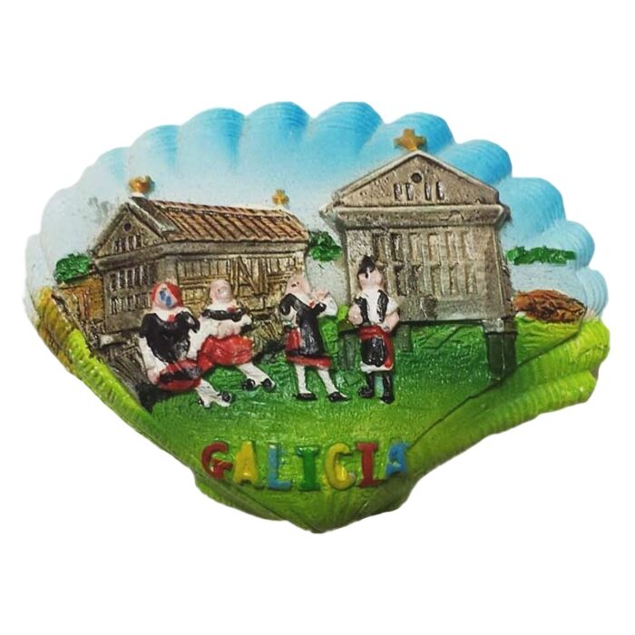 galicia spain fridge magnet folk festival shell design gift & countryside cultural decoration