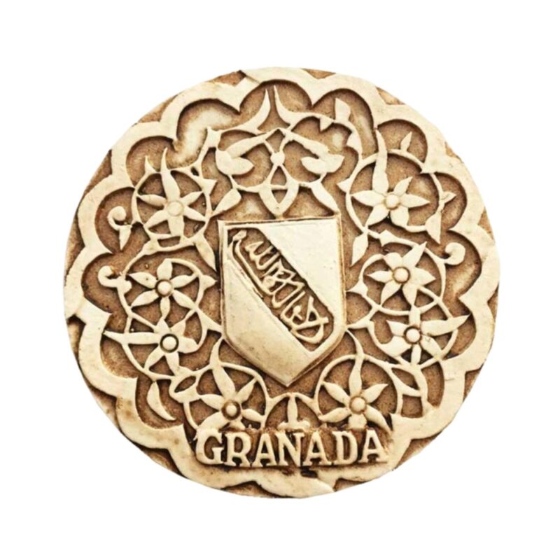 granada spain fridge magnet – moorish art inspired souvenir with arabic calligraphy, travel gift & cultural decor