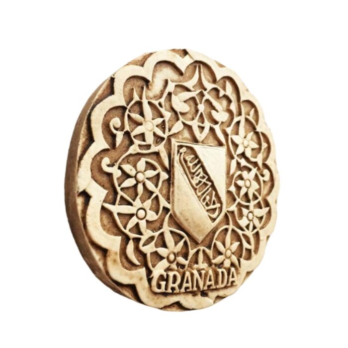 granada spain fridge magnet – moorish art inspired souvenir with arabic calligraphy, travel gift & cultural decor