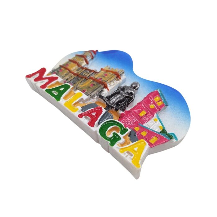malaga spain fridge magnet – historic city landmark design, travel souvenir gift & fridge decor