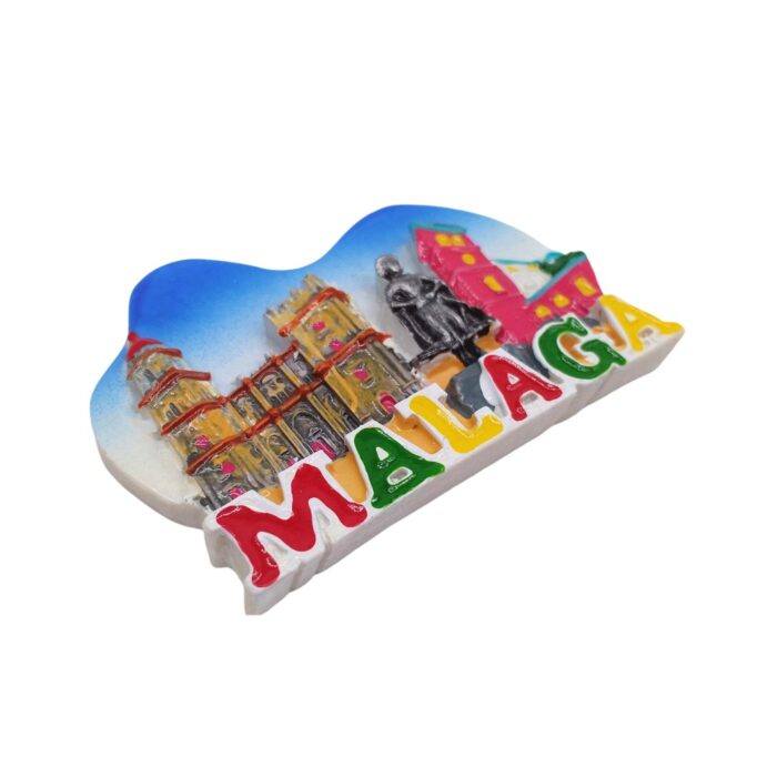 malaga spain fridge magnet – historic city landmark design, travel souvenir gift & fridge decor