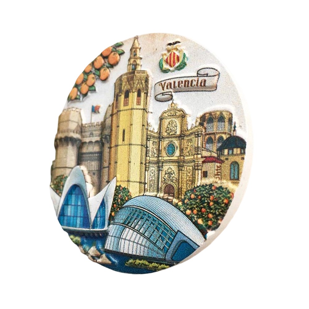 valencia spain fridge magnet – iconic modern & gothic architecture blend, colorful travel keepsake & fridge decor