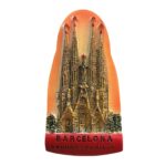 barcelona sagrada família fridge magnet – tall basilica landmark replica, catalonia travel gift & decorative keepsake