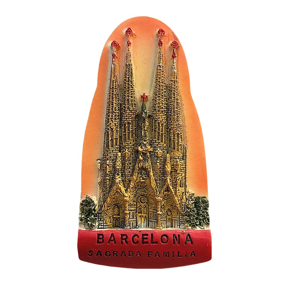 barcelona sagrada família fridge magnet – tall basilica landmark replica, catalonia travel gift & decorative keepsake