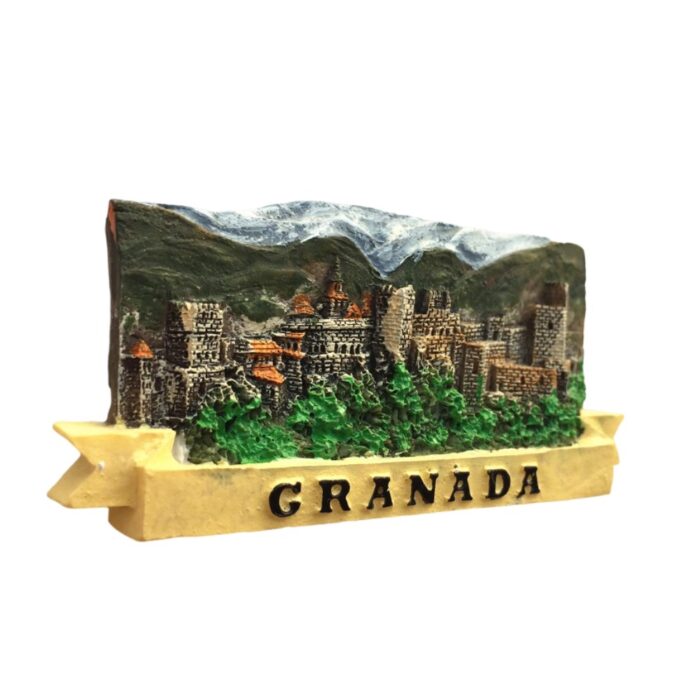 granada spain cityscape fridge magnet – alhambra fortress panorama, andalusia heritage gift & fridge accent