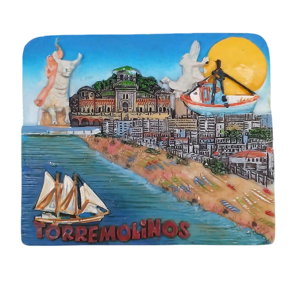 torremolinos spain fridge magnet coastal surf city souvenir for seaside escape & fridge collection