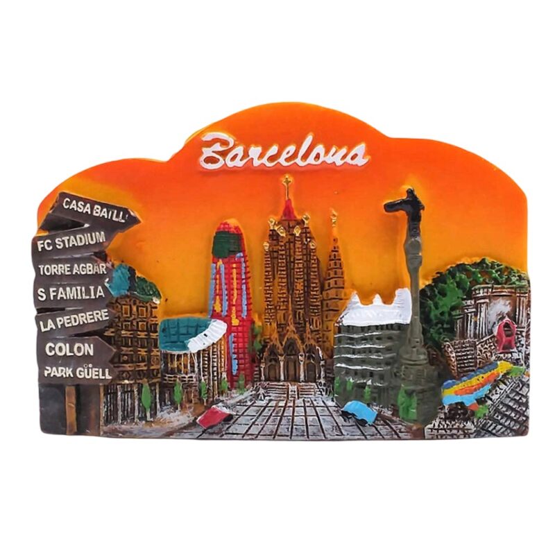 barcelona spain fridge magnet iconic sagrada família travel gift & gaudi architecture display