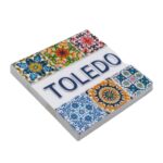 toledo spain fridge magnet – traditional spanish tile design, mosaic style travel souvenir & kitchen ornament