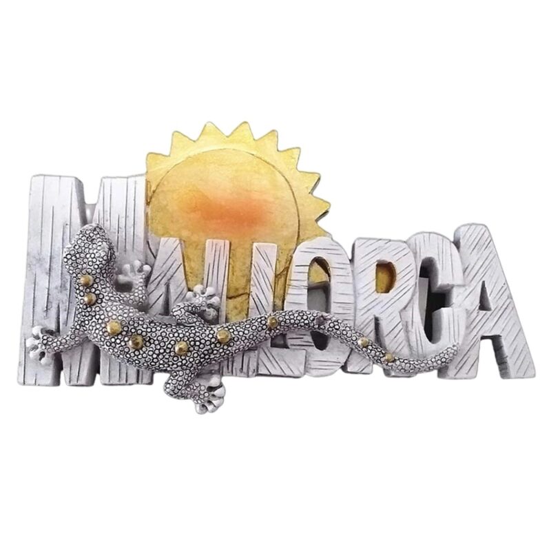 mallorca spain fridge magnet gecko & sunshine island souvenir for tropical fridge or office use