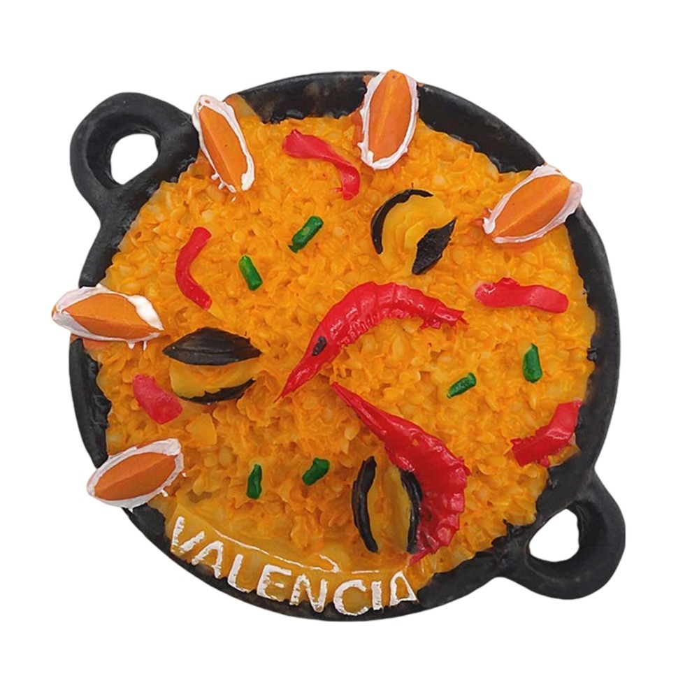 valencia spain paella dish fridge magnet – traditional spanish cuisine design, fun food lover's travel souvenir