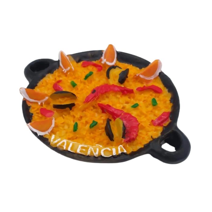 valencia spain paella dish fridge magnet – traditional spanish cuisine design, fun food lover's travel souvenir