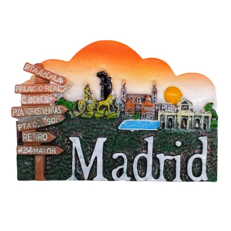madrid spain fridge magnet sunset capital landmarks souvenir for travel memory & wall decor