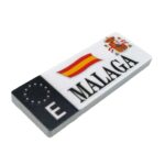 malaga spain fridge magnet spanish flag license plate design gift for car lovers & magnetic board