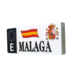 malaga spain fridge magnet spanish flag license plate design gift for car lovers & magnetic board