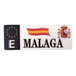 malaga spain fridge magnet spanish flag license plate design gift for car lovers & magnetic board