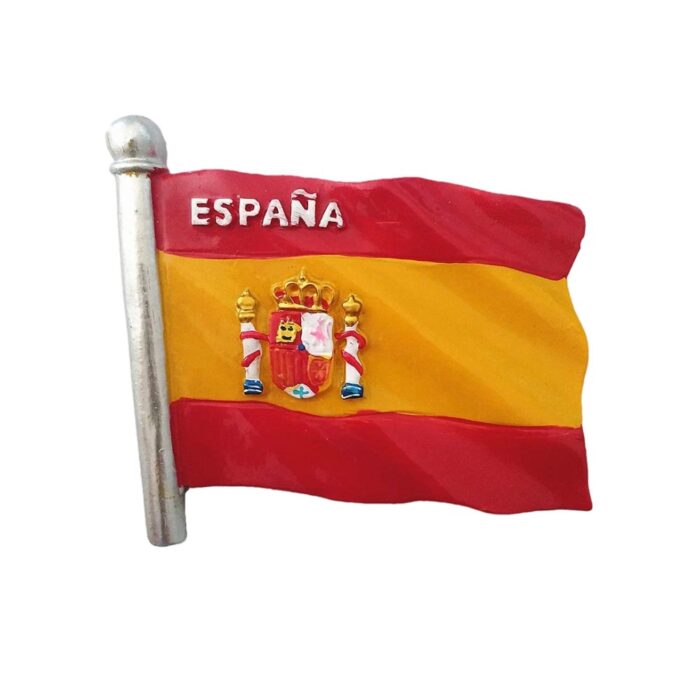 spain flag fridge magnet national emblem collector’s souvenir for patriotic decor & office display