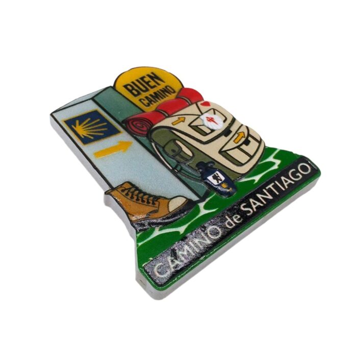 camino de santiago fridge magnet pilgrimage backpack trail gift for spiritual travel & memory decor