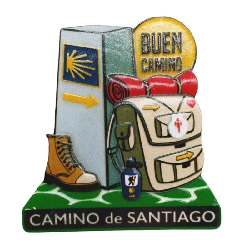 camino de santiago fridge magnet pilgrimage backpack trail gift for spiritual travel & memory decor