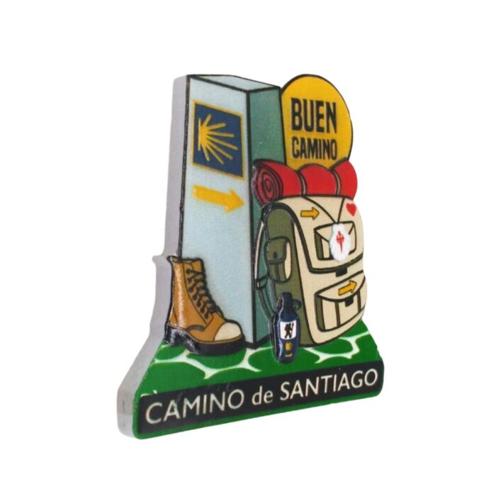 camino de santiago fridge magnet pilgrimage backpack trail gift for spiritual travel & memory decor