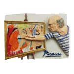malaga spain fridge magnet picasso painting thematic art gift & office decor accent