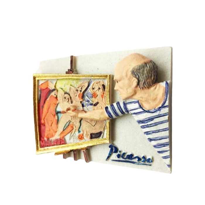malaga spain fridge magnet picasso painting thematic art gift & office decor accent